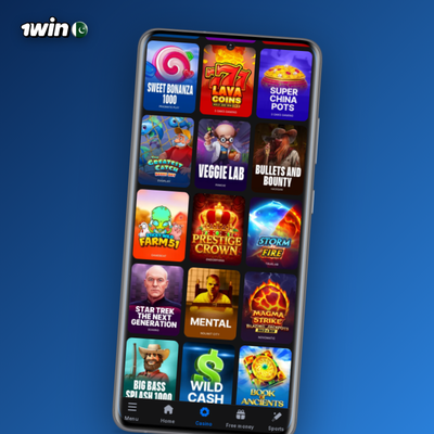 1Win casino app tile showing slot reel roulette wheel and live dealer card