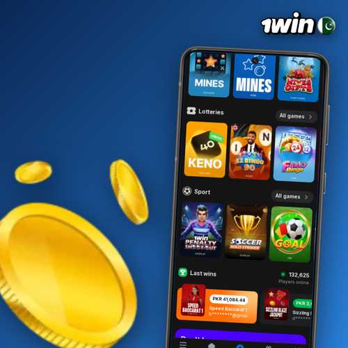 1Win casino lobby with 10,000+ slots and live blackjack tables in Pakistan