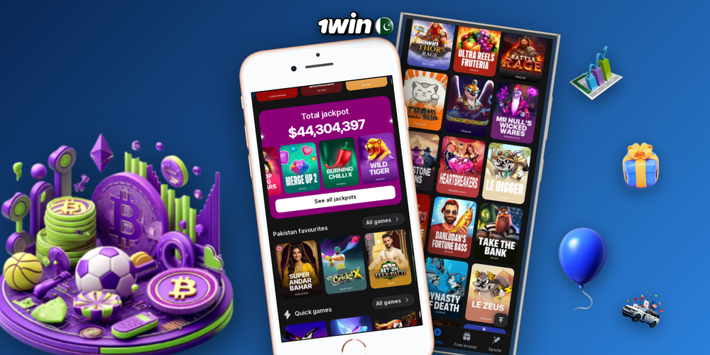 Top game provider logos including Evolution and Pragmatic Play powering 1Win casino
