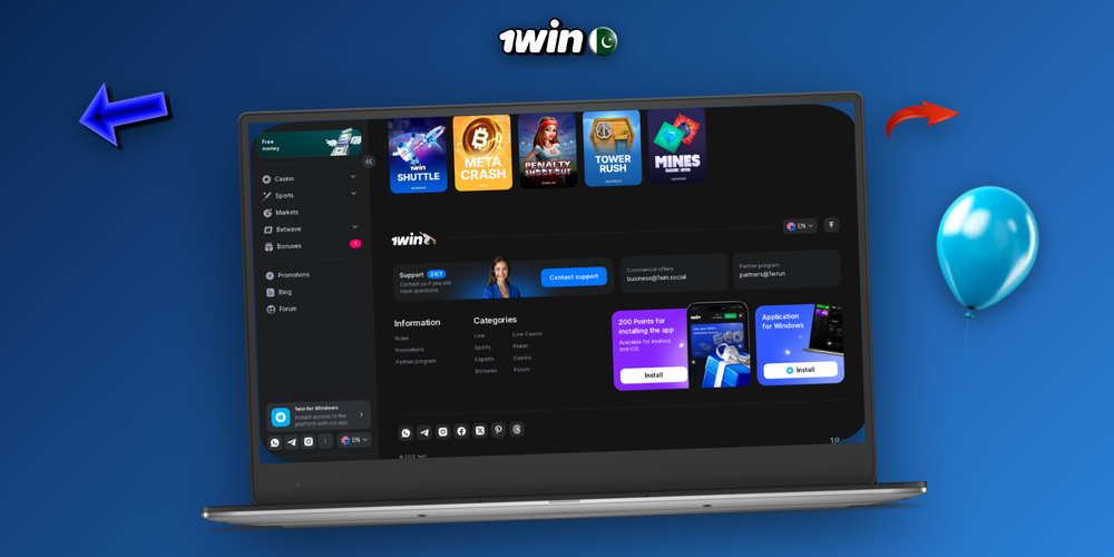 1Win partners dashboard showing conversion data for Pakistan India and Brazil